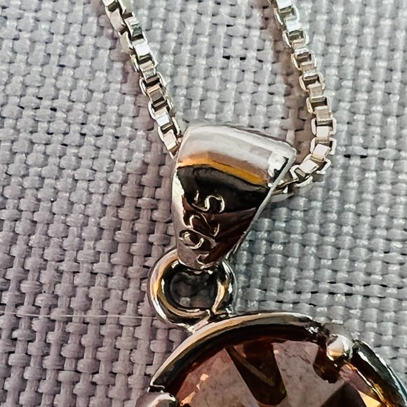 Silver Unlimited Pendant Necklace Faceted Double Gem Sterling 925 Italy - Picture 13 of 14